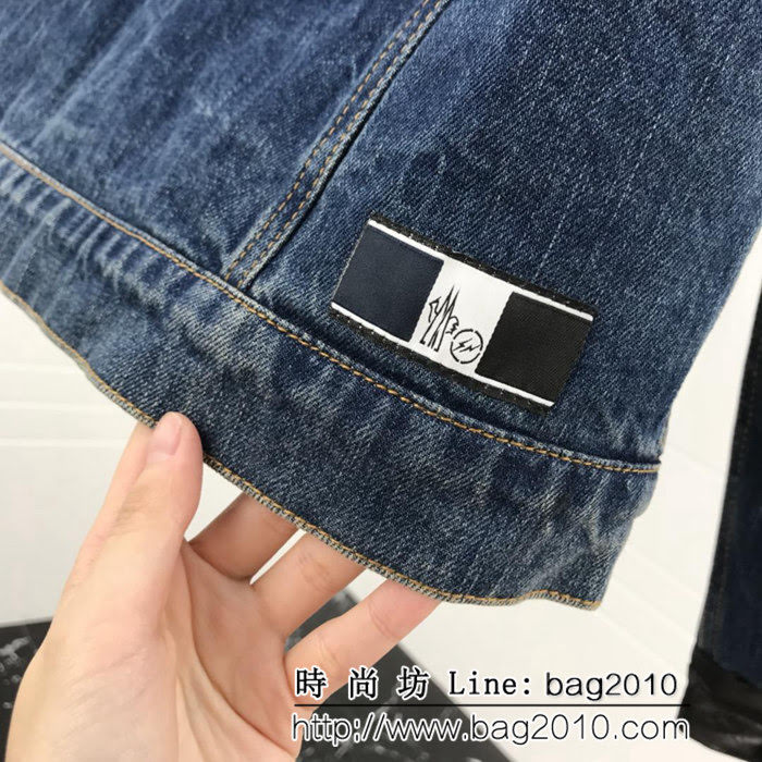 MONCLER蒙口 全球限量 藤原浩系列 牛仔拼接羽絨服夾克外套 情侶款 ydi1694
